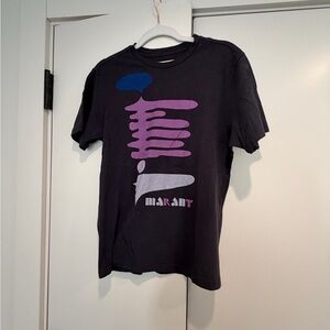 Isabel Marant Black Tee with Purple and Blue Design